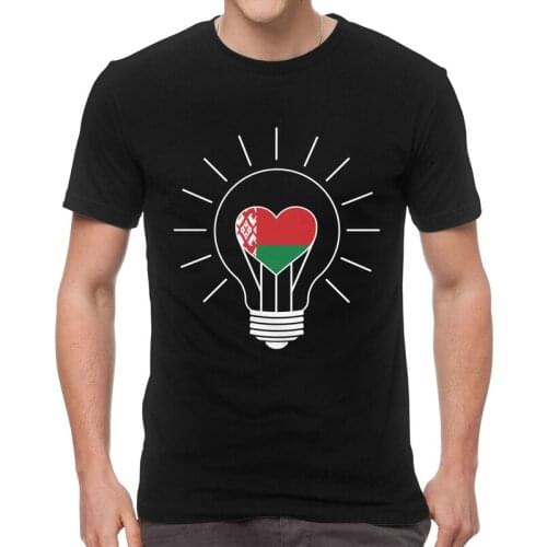 Love Lamp Flag Belarus T-shirt Mens Novelty T Shirt Short Sleeve 100% Cotton Belarusian Patriotism Tshirt Unique Tee Top