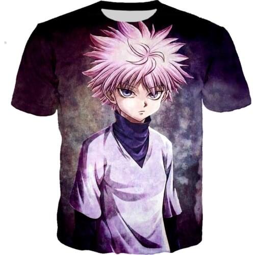 3D Printed Anime Killua T-shirt X Hunter Hip Hop Man T-shirt Man Woman Hard Rock Street Wearing a T-shirt Harajuku Casual Tops