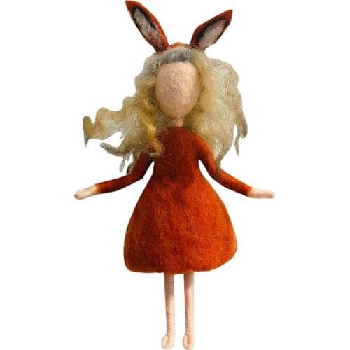 Needle Felting Kits for Beginners Long-legged Fox, Gift for Mom, Felting Mat, Felting Needles, Video Manual, Height 10cm (4")