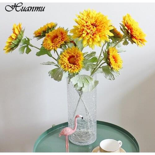 1pc 41CM Sunflower Artificial Flowers Silk Dried Flower Hand Bouquet Home Dining Table Garden Party Wedding Decoration DIY INS