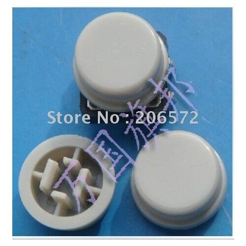 Hat /cap for 12*12*7.3mm push button switch circular color:Red blue green yellow white grey