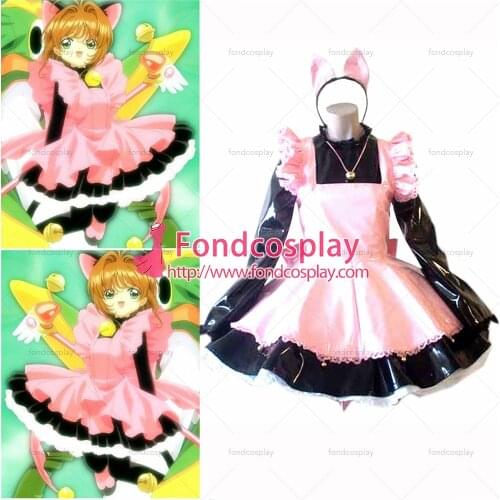 Sissy Maid Cardcaptor Sakura Kinomoto Sakura Pvc Dress Cosplay Costume Tailor-made[CK944]
