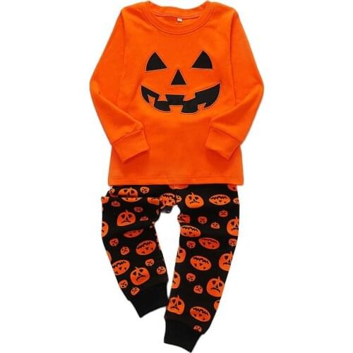 Halloween Costume for kids Boys Girls Set Autumn 2021 New Cute Cartoon Pullover+Long Pant/2Pcs 2-7y Baby Suits Children Clothing
