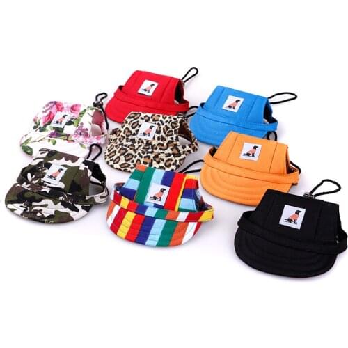 Cute Pet Fashion Solid Color Dog Hat Baseball Cap Windproof Travel Sports Sun Hats For Puppy Large Pet Dog Outdoor Accessories