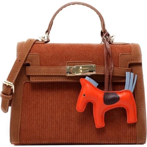 Fashion Casual Handbag PU Tote Leather Versatile Bags Ladies Shoulder Bag Pendant Elegant Girls Travel Crossbody Bag Cute