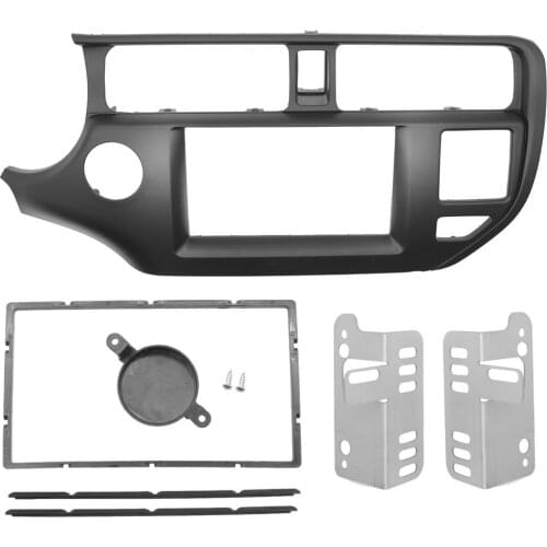 2Din Refitting Frame Surround Front Panel Fascia for Kia Rio (UB) K3 Pride 2011+ LHD with SRS Dash Mount Kit Adapter Trim