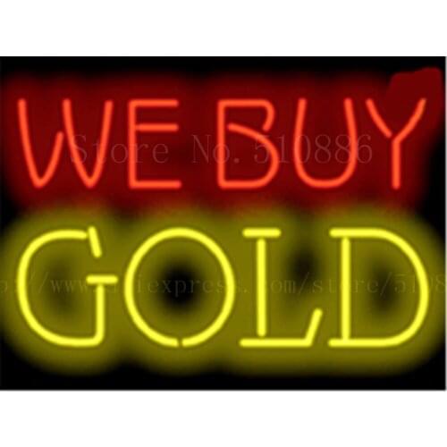 We Buy Go NEON SIGN REAL GLASS BEER BAR PUB LIGHT SIGNS display Pawn Shop Restaurant Transaction Advertising Lights 17*14"