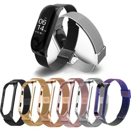 Strap For Xiaomi Mi Band 6 5 4 3 Smart Watches Accessories Sport Bracelet On Mi Band 4 Stainless Steel Watchband Correa Miband 3