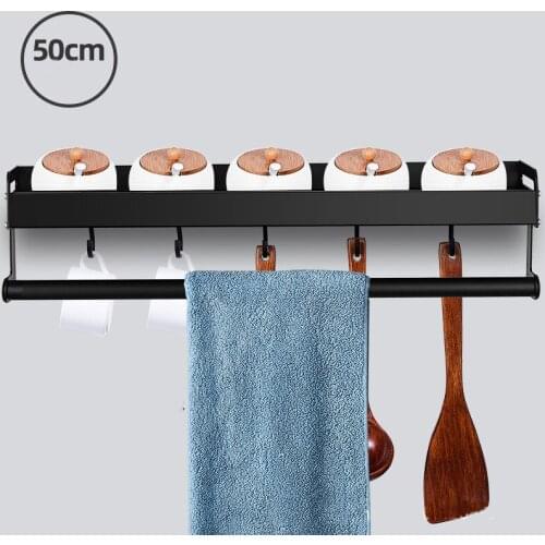 30/40/50cm Wall Mounted Kitchen Shelf Storage Holders Multifunctional Organizer Shelf Kitchen Storage Rack Kitchen Accessories