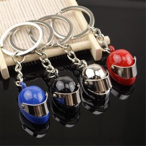 2021 New Simulation Motorcycle Helmet keychains Exquisite Keyring Gift Backpack Pendant Keyholder Fashion Accessories