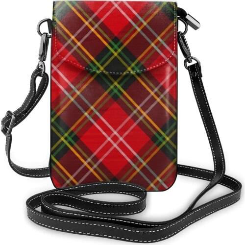 OLN New 2020 Women Messenger Shoulder Straps Bag Tartan Plaid Checkered Pattern Cell phone Pocket Handbag Ladies Phone Purse
