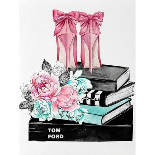 Full Rhinestones Diamond Painting Cross Stitch peony Home Decor diy 5D diamond embroidery High heels Pattern drill mosaic puzzle