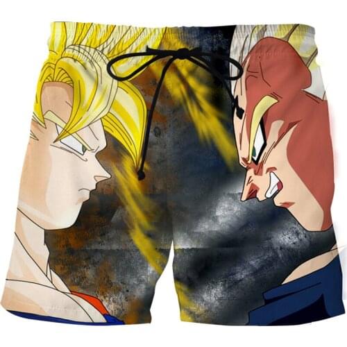 Summer Beach Shorts Men Goku Pants Anime Printed 3D Surfing shorts Male New Fashion Quick-dry Swimming Trunks Board Shorts