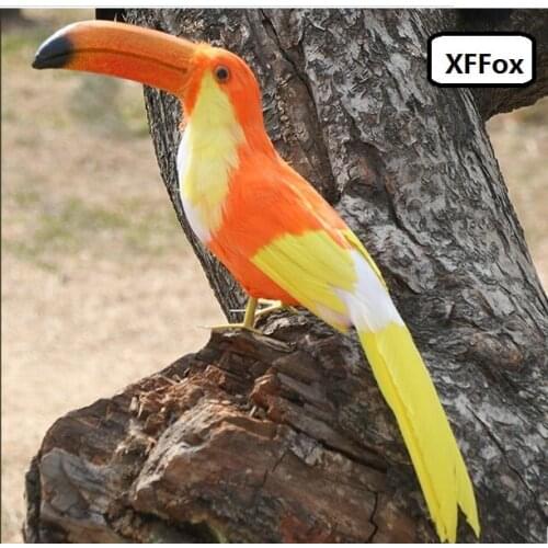 Cute simulation toucan bird model foam&furs lifelike orange bird doll gift about 42cm xf0471