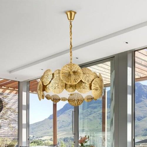 Modern Brass Chandelier Pendant Light Anntique Dining Room Living Room Hanging Ceiling Lamp Suspension Lamps PA0090