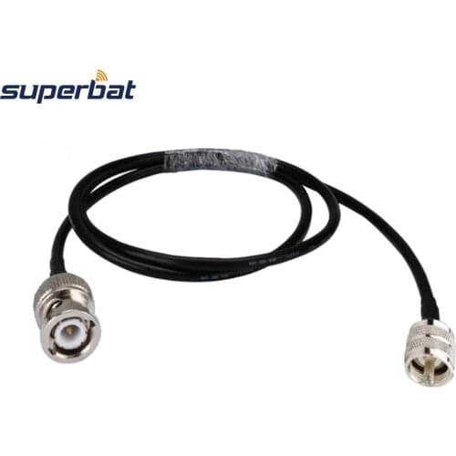 Superbat UHF PL259 Plug to BNC Male Jumper Pigtail Coaxial Cable RG58 20cm for WiFi