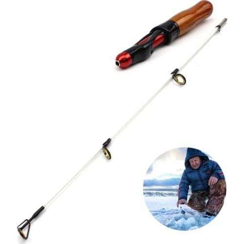 57cm 75g winter On ice fishing rod wooden handle carbon Heavy ultrashort Spinning Rod Travel Fishing Tackle outdoor sports
