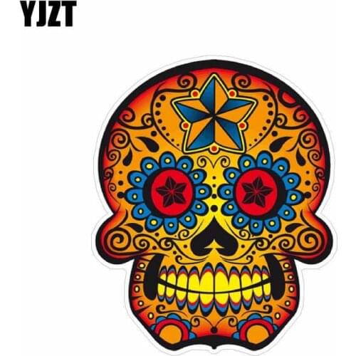 YJZT 8.9CM*10.7CM Personality Sugar Skull Dead Accessories Decal PVC Car Sticker 6-0094