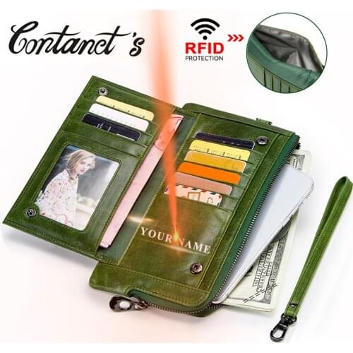 Genuine Leather Women Wallets Luxury Brand 2020 High Quality Fashion Ladies Coin Purse Card Holder Long Clutch For Cell phones