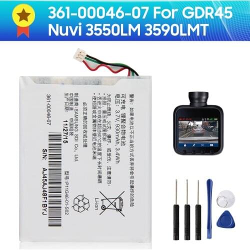 100% Original Battery 361-00046-07 For Garmin GDR45 Nuvi 3550LM 3590LMT Hot Sale Replacement battery +tools 930mAh fast shipping