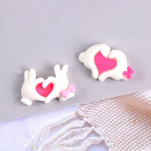 20pcs/lot Kawaii Flatback Resin Lovely Heart Flat back Resin Cabochons Embellishments Accessories DIY Hair Bows