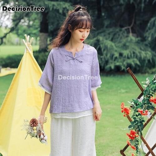 2021 chiffon blouses lady casual shirt traditional chinese style top classic blouse vintage clothes qipao female cheongsam tops