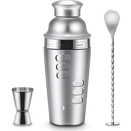 700ml Cocktail Shaker Stainless Steel Bar Set Kit Mixer Wine Martini Hand Shaker For Bartender Drink Party Bar Tools Accessories