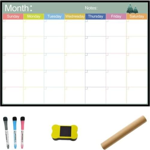 A3 Magnetic Monthly Planner Whiteboard Fridge Magnet Flexible Weekly Message Drawing Refrigerator Bulletin