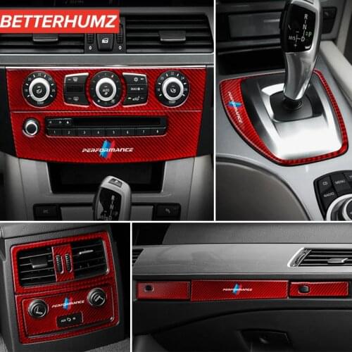 For BMW E60 2004-2010 5 Series Auto Parts Accessories Interior Mouldings Carbon Fiber Air Conditioning CD Panel Car stickers