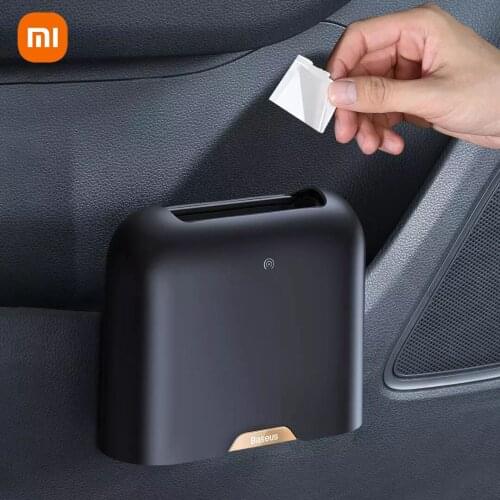 XIAOMI Car Trash Bin Alloy Garbage Can Smart Sensing Lid For Car Dustbin Waste Rubbish Basket Bin Organizer Storage Accessories