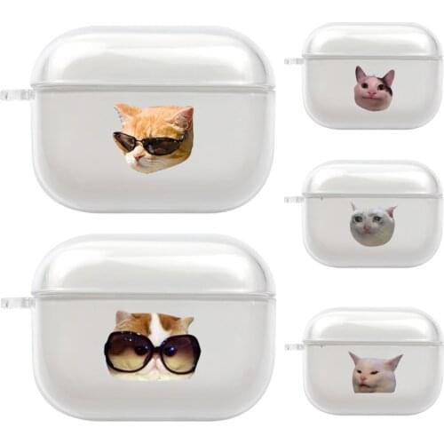 Cool Kitties Meme Cats With Glasses Cover For AirPods Pro 3 Air Pods Case Earphone Accessories TPU Protector Airpods 3 Case