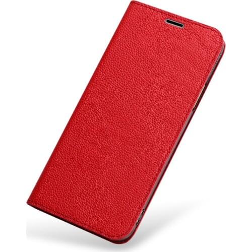 Luxury Litchi texture Flip phone case for Sony Xperia a2 Genuine leather thin phone case All handmade custom protective case