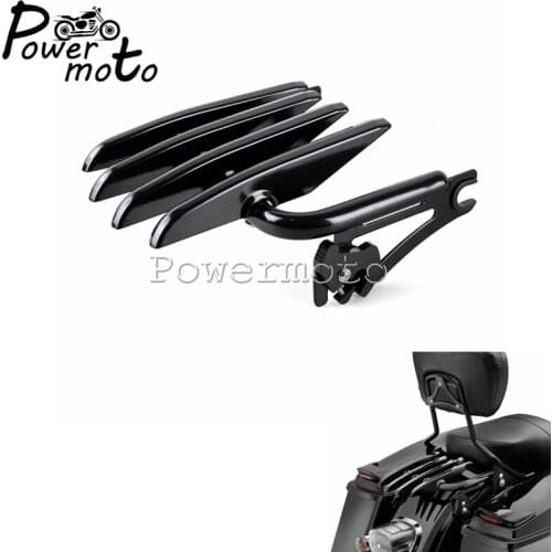 Black Motorcycle Detachable Stealth Luggage Rack For Harley Touring Road King Street Glide CVO Screamin Custom 2009-2016