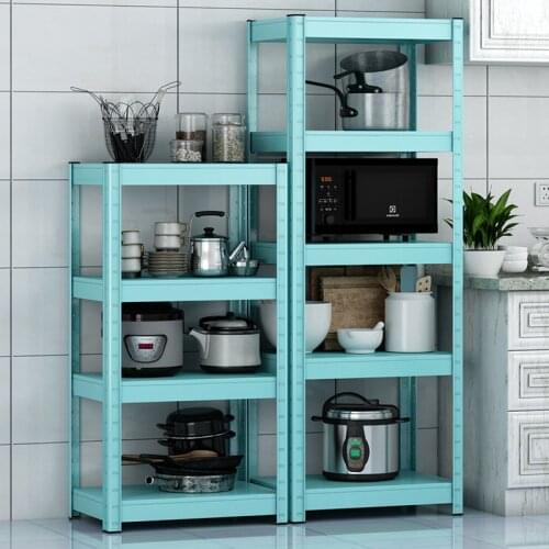 Color kitchen rack floor multi-layer microwave oven storage rack debris storage rack household shelves
