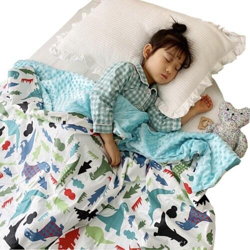 Baby Pom-Pom Blanket Thicken Warm Blanket Summer Air-conditioning Quilt for Children Kids Nap Quilts Cartoon Stroller Blanket