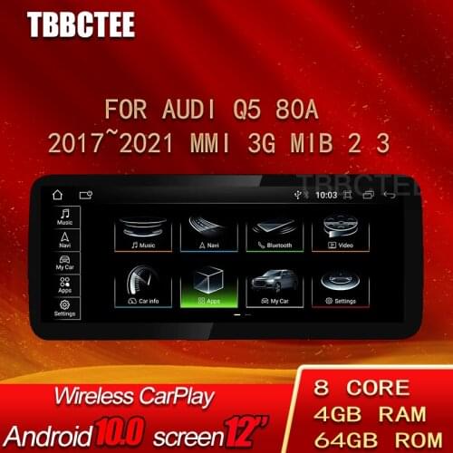 For Audi Q5 80A 2017~2021 MMI 3G MIB 2 3 Car Android 10 Multimedia Player Radio Stereo GPS Navigation HD Screen WiFi TouchScreen