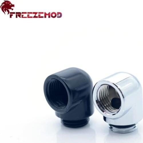FREEZEMOD Female-Male 90 Degree Fitting G1/4'' Thread Elbow Adapter Silver Black Water Cooler Fitting Modding Basical Fittings