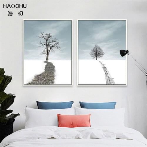 HAOCHU Nordic Abstract Tree Road of Dream Mural WALL ART Canvas Painting Wall Painting Poster Christmas decorations FOR HOME
