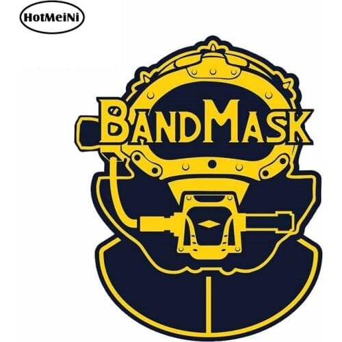 HotMeiNi 13cm x 10.6cm for Band Mask Yellow Cool Slogan Waterproof Surfboard Car Stickers Personality Trunk Bumper RV Decal