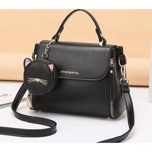 2021 Ladies Small Handbags New Flip Messenger Bag Kitten ornaments Fashion Small Fresh Ladies Small Square Bags Women Diagonal