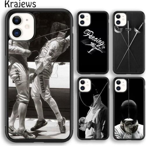 Krajews Fencing Sport soft Phone Case Cover For iPhone 5s SE 2020 6s 7 8 plus X XS XR 11 12 mini pro max coque Shell