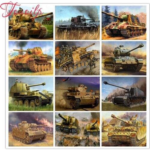 War tank diamand painting complet Full Round Square Stones Drill 5d Diamond embroidery mosaic pictures of rhinestones beadwork