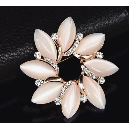 Opal Brooches Fashion Jewelry Accessories Rhinestone Pins and Brooches Alloy Pin Clothing Decorations Party Gifts Women Men