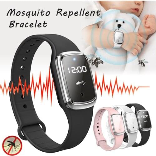 Portable Mosquito Repellent Bracelet Ultrasonic Mosquito Repellent Watch Capsule Insect Bugs Anti-mosquito Electronic clock