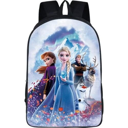16 inch Frozen Princess Elsa Printing Backpack Children Snow Queen School Bags Backpack Girls Kindergarten Bag Elsa Backpacks