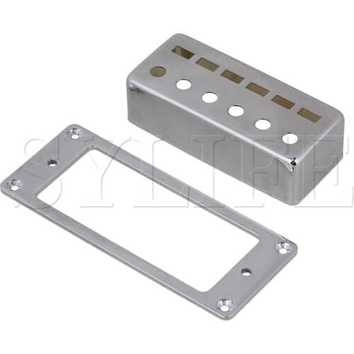 Silver Chromed 52mm 6-string 68x29x20mm Humbucker Pickup Cover&Frame Set