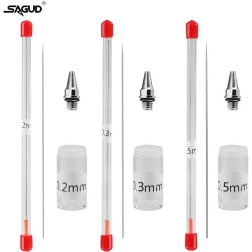 0.2/ 0.3/0.5 MM Needle Nozzle Compressor Accessories Replacement for Airbrushes Spray Gun Model Spray Painting Body Art Makeup