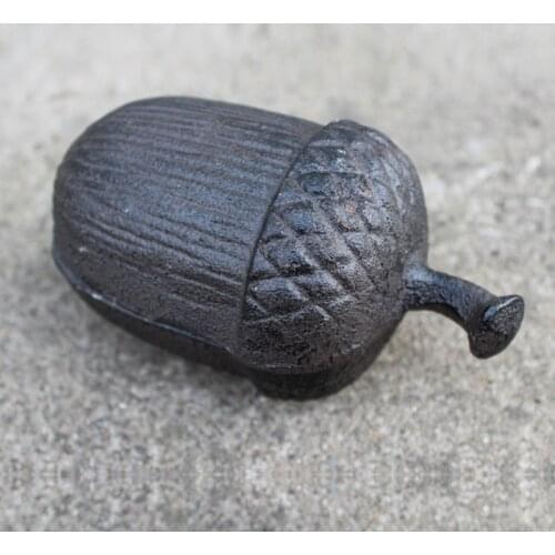 Primitive Style - Heavy Rustic Cast Iron Acorn Hide-A-Key (Dark Bronze - Accented in Rusty Brown Finish - Use Indoor or Outdoor