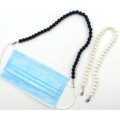 Mask Lanyard Handy&Convenient Safety Mask Rest&Ear Holder Plastic Pearl Charm Mask Hanging Accessory