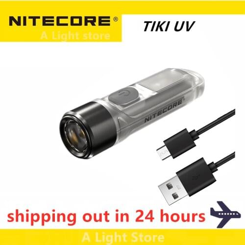 NITECORE TIKI UV Mini FLASHLIGHT Futuristic Keychain light USB Charging CRI white UV LEDs Torch max 1000mw built-in battery